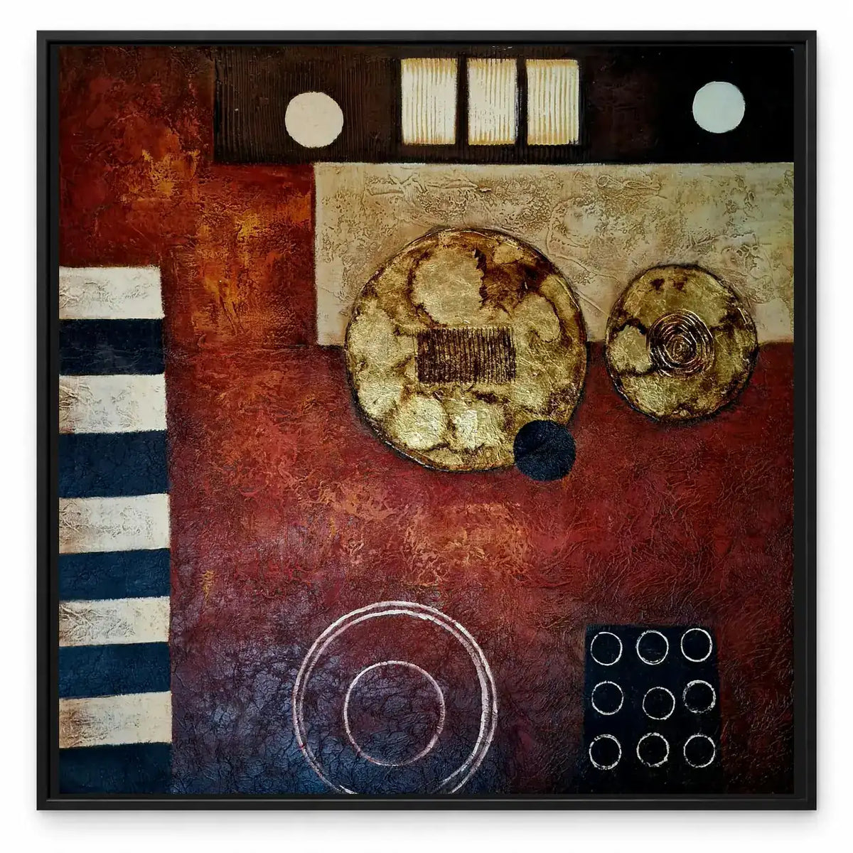 Abstracto geométrico al óleo pintado a mano 80 × 80 cm