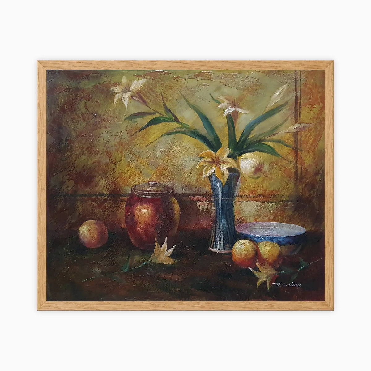 Bodegón al óleo pintado a mano 60 × 50 cm