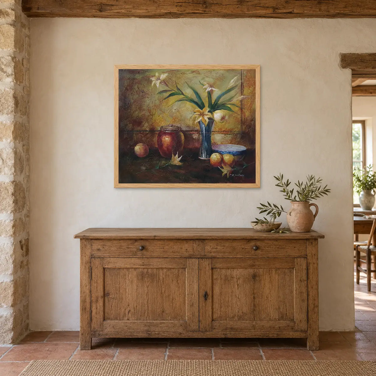 Bodegón al óleo pintado a mano 60 × 50 cm