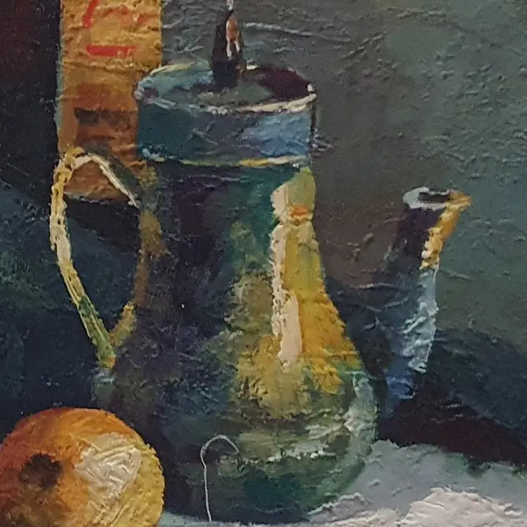 Handgemaltes Ölgemälde eines Flaschenstilllebens 60 × 50 cm