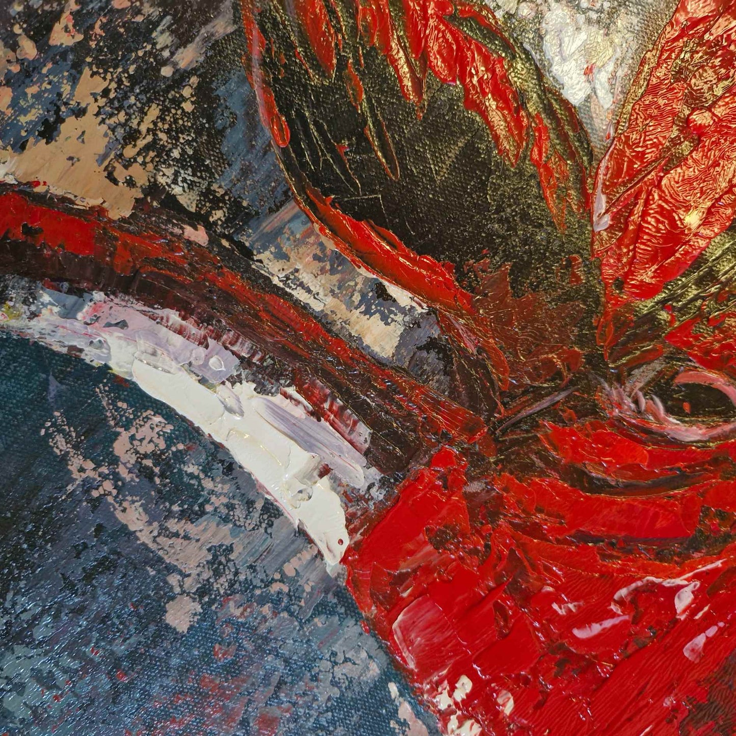 Obra original al óleo de toro expresivo