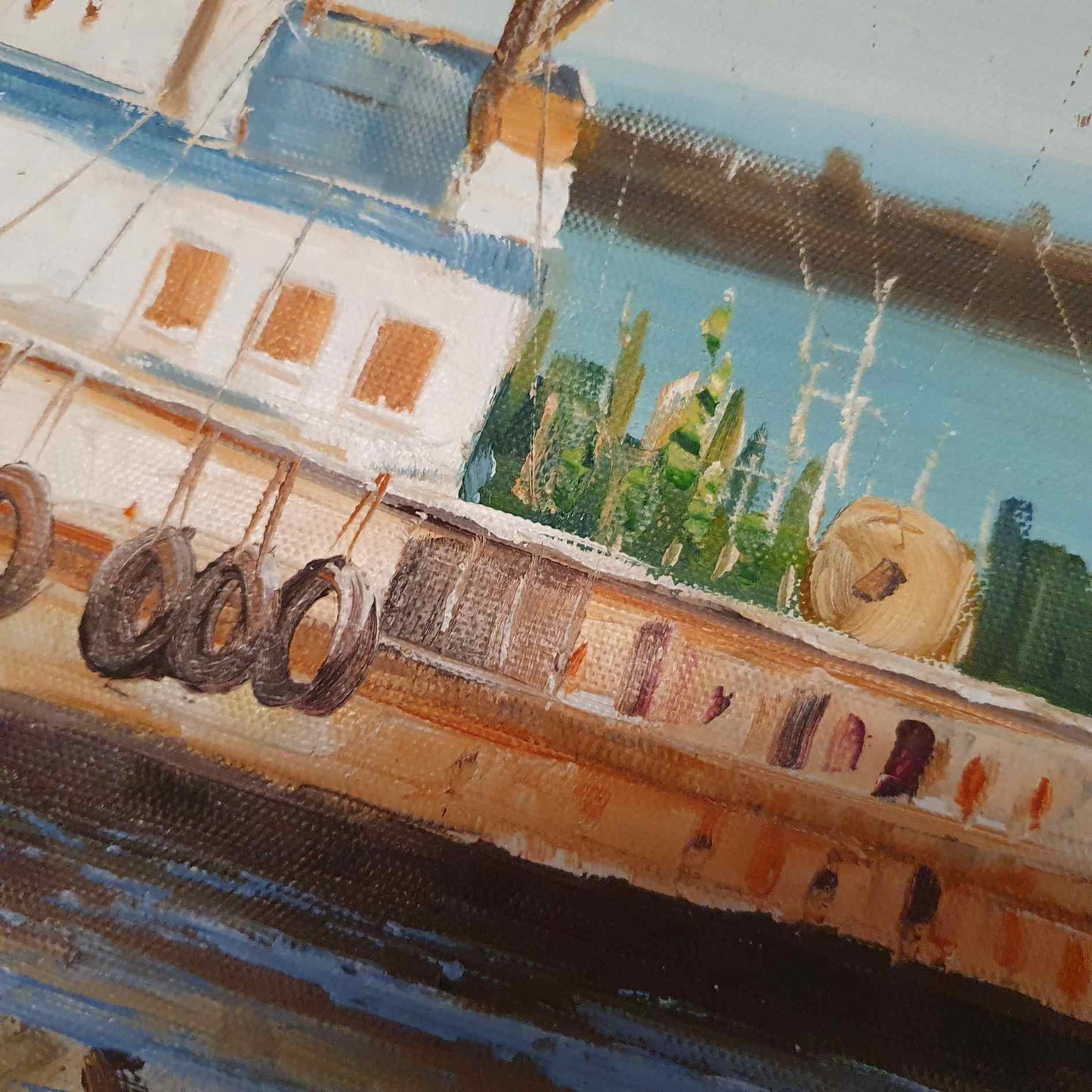 Cuadro Barco de pescadores 90x60 cm