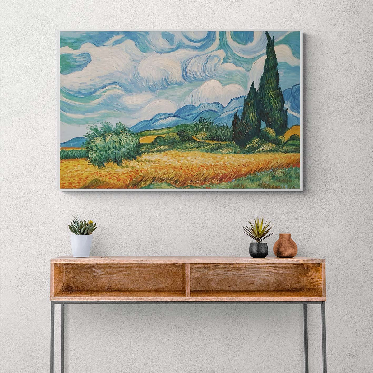 Cuadro Oleo Lienzo Eliteart-Wheat Field con cipreses 90x60 cm