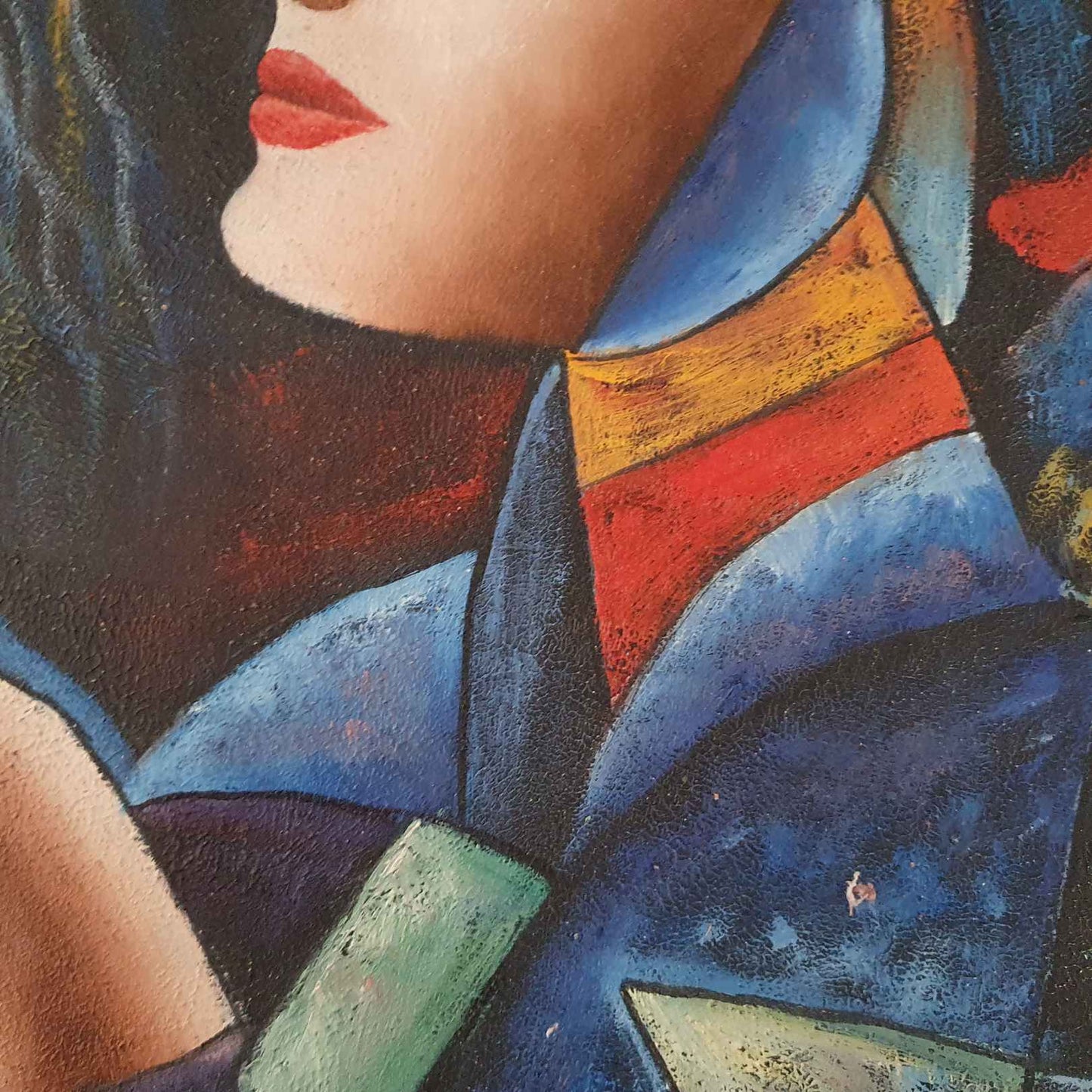 Cuadro Estilo Cubismo 60x50 cm Texturas