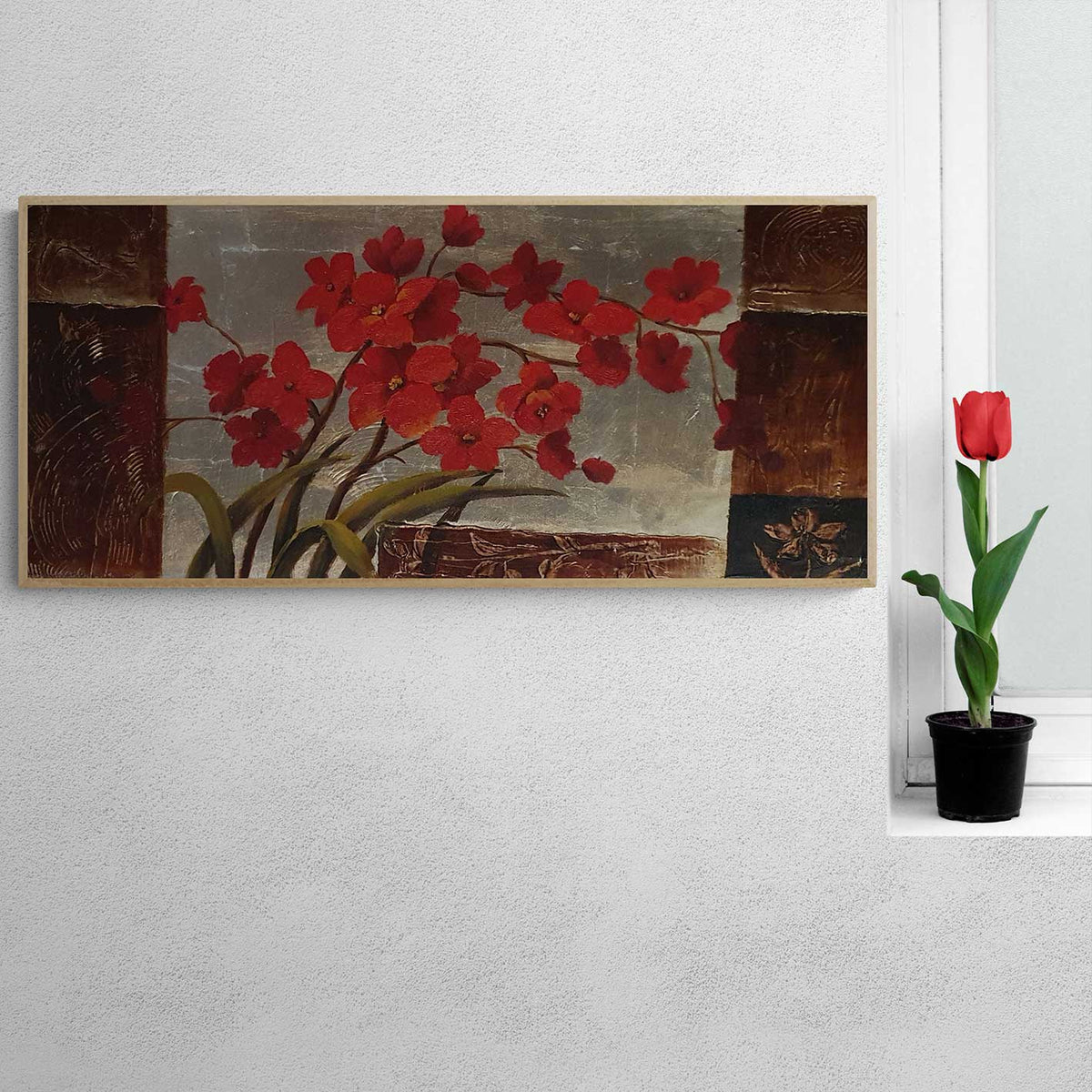 Cuadro Amapolas Plata