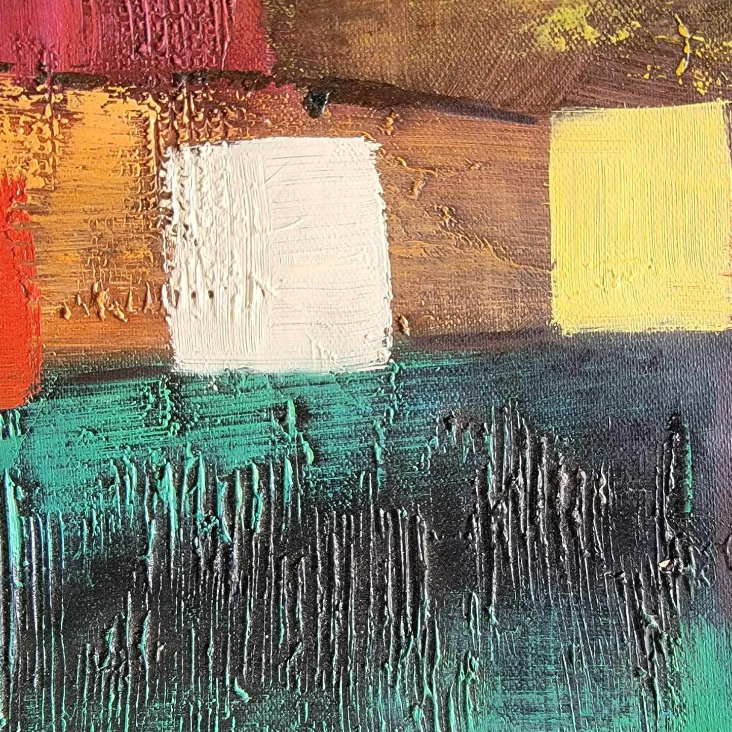 Cuadro Oleo Lienzo Arte Abstracta Camelias 120x90 cm