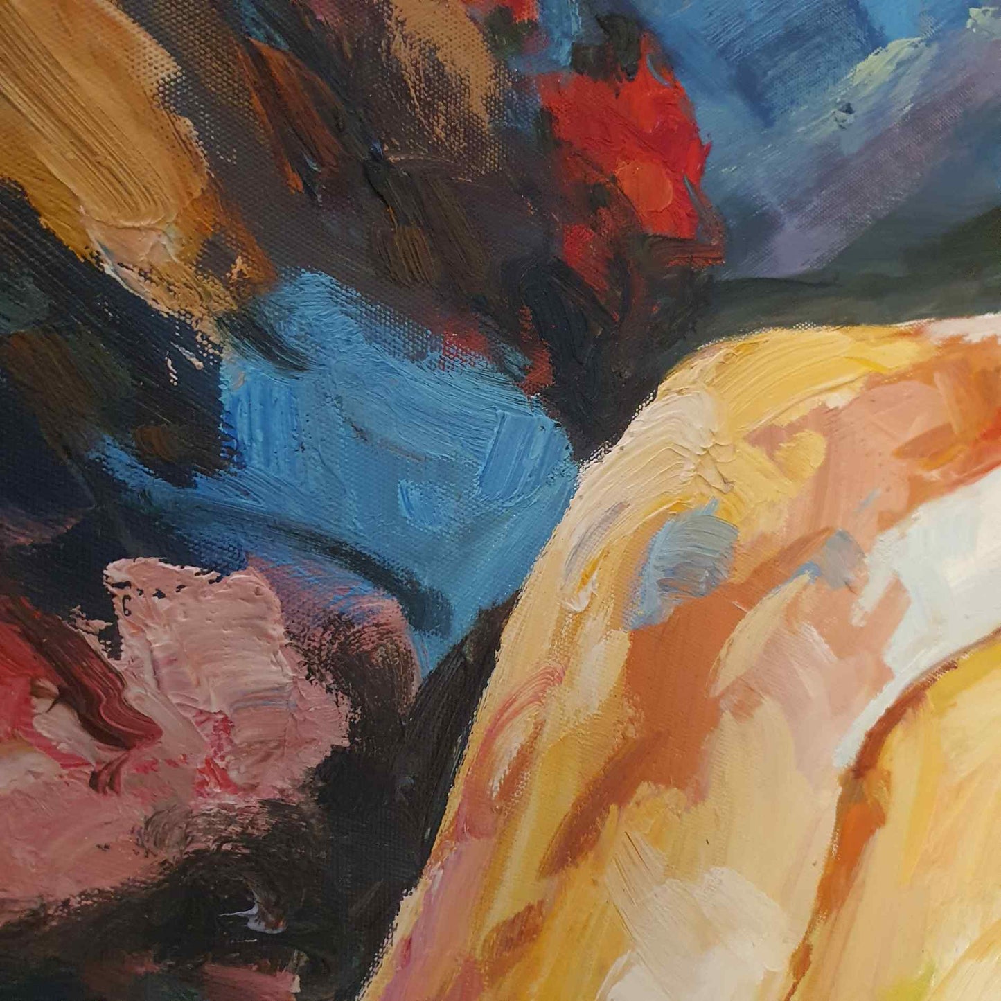 Cuadro Oleo Lienzo Arte Figuras Hessam Abrishami 90X60 cm