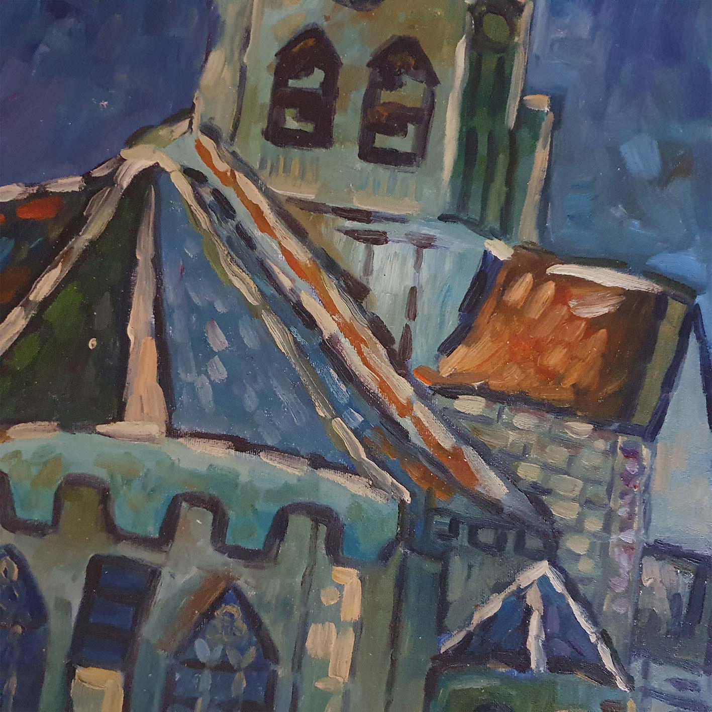 Cuadro Van Gogh La Iglesia de Auvers-sur-Oise 50x60 cm Textura