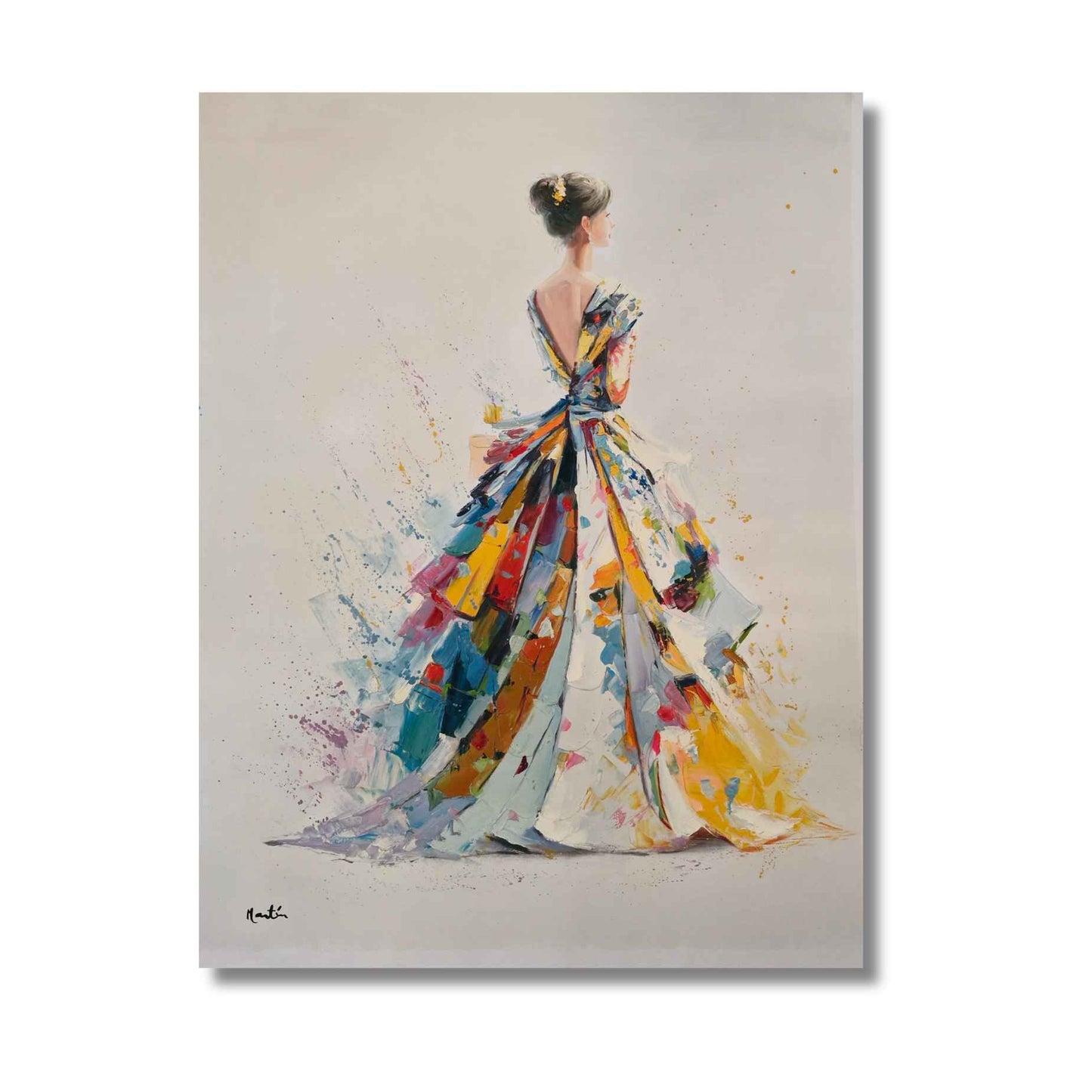 Lienzo con Vestido de Colores