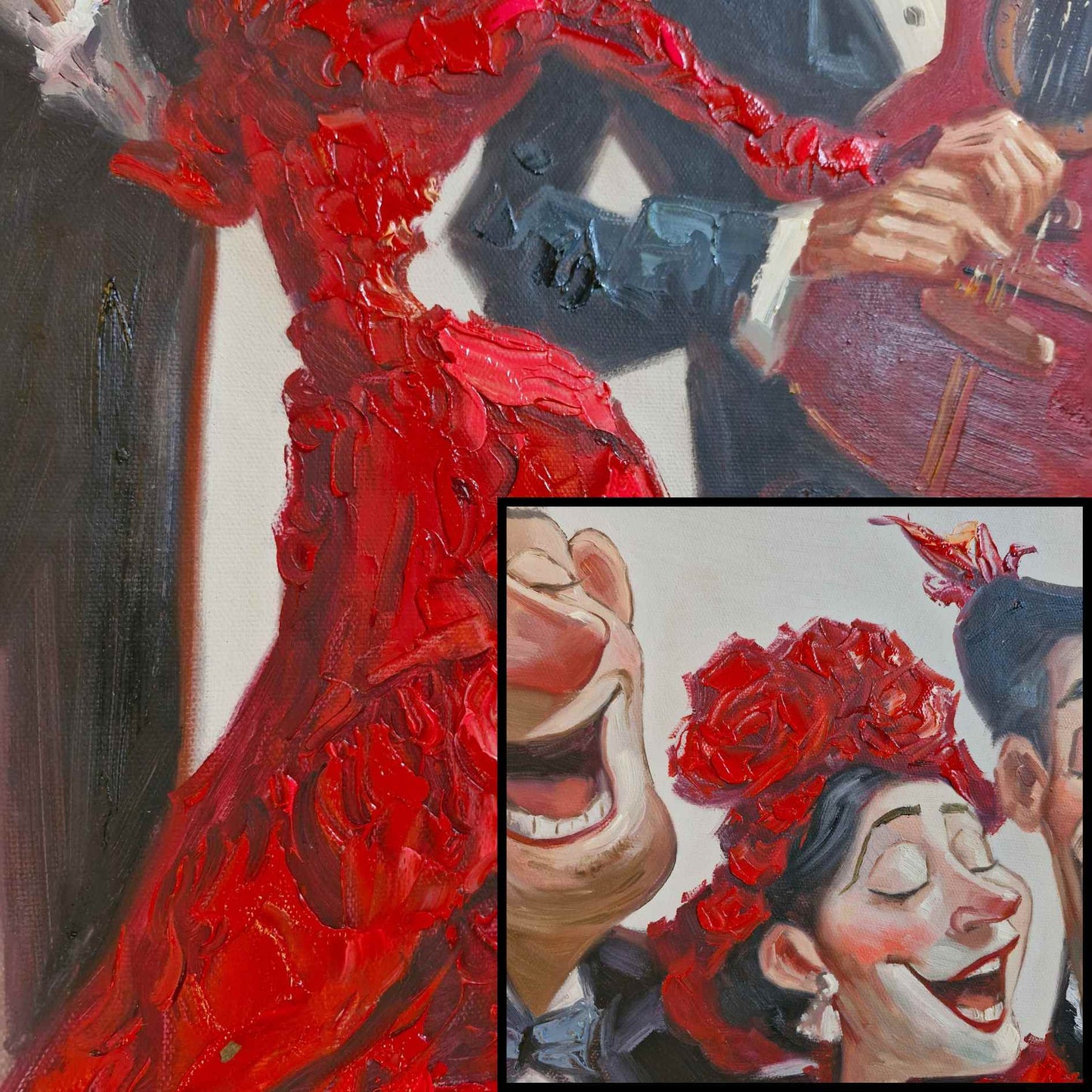 Cuadro artístico estilo flamenco alegre y divertido