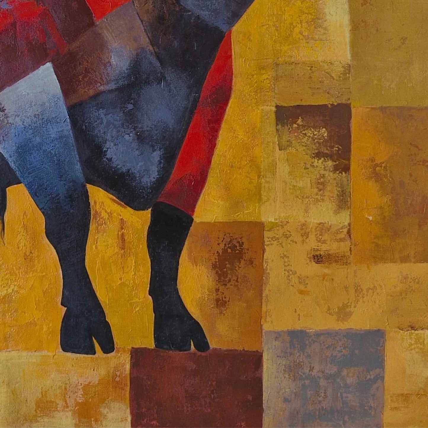 Arte decorativo de toro en colores vivos