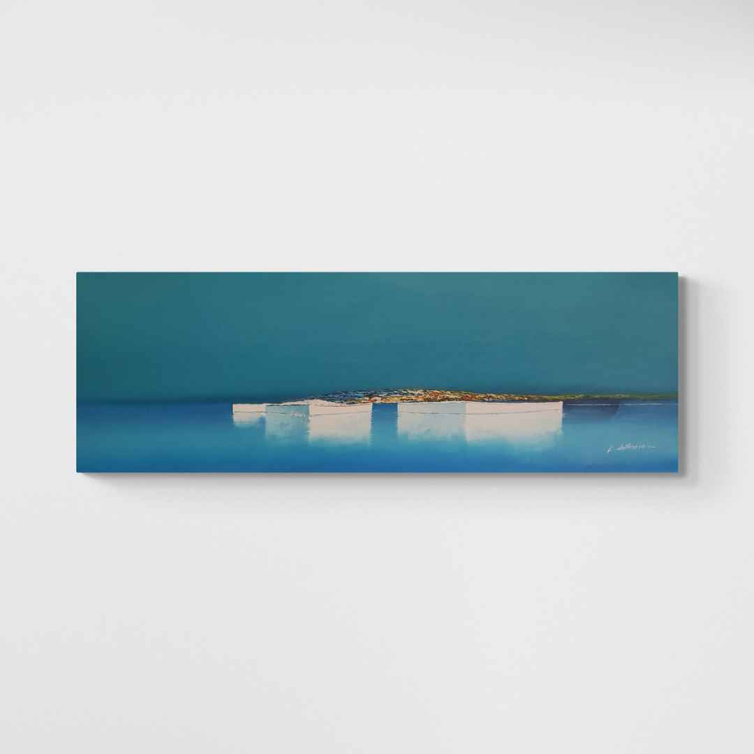 Horizontal modern navy 120x40 cm