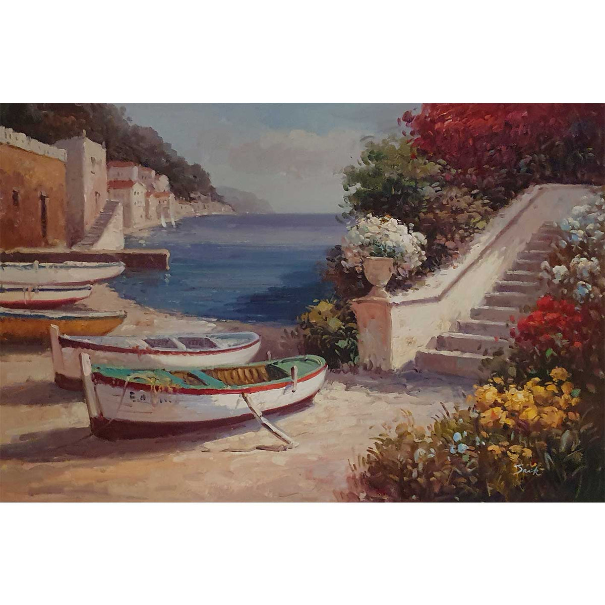 Cuadro Barcas Pescadores 90x60 cm