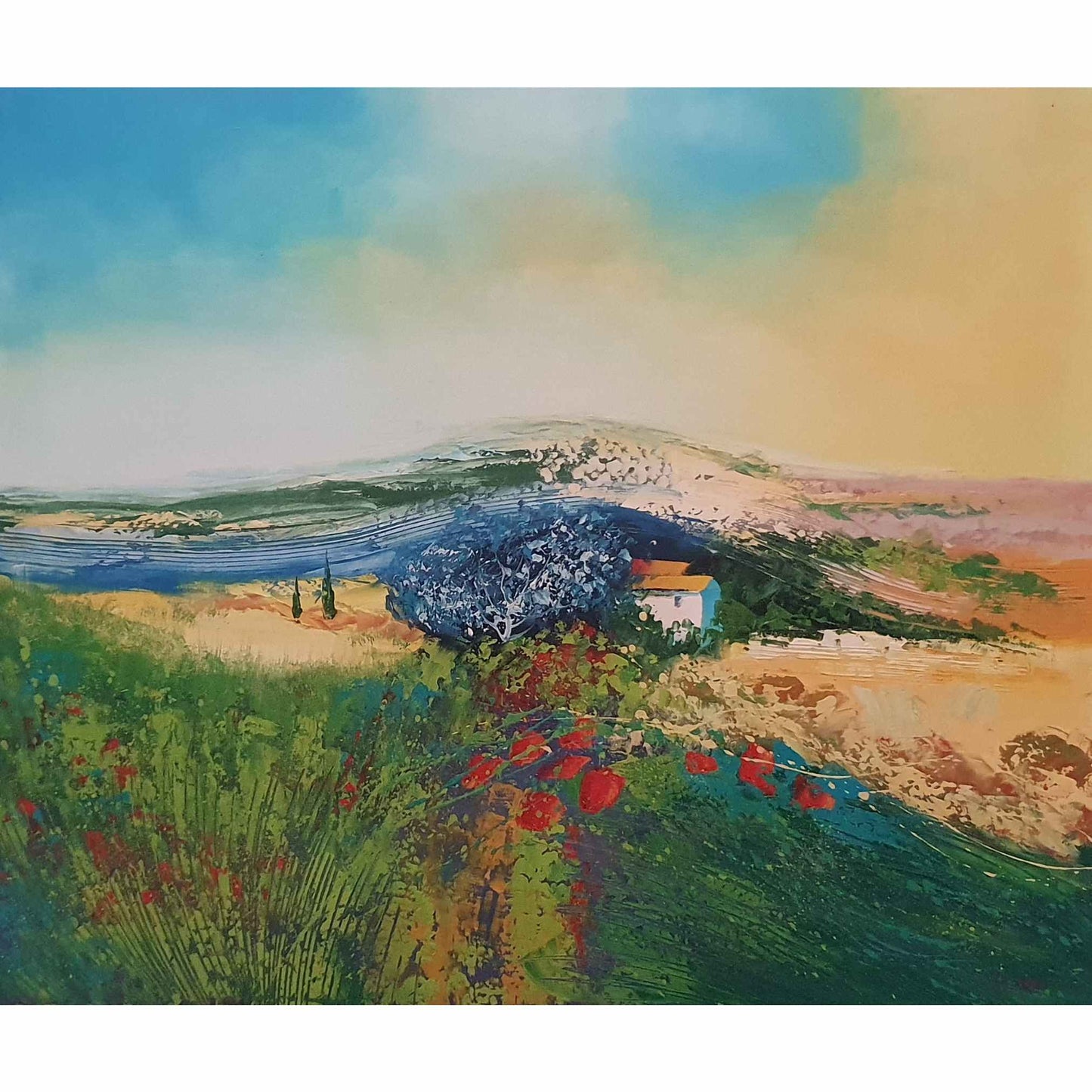 Cuadro Oleo Lienzo Paisaje Monte Abstracto 60x50 cm