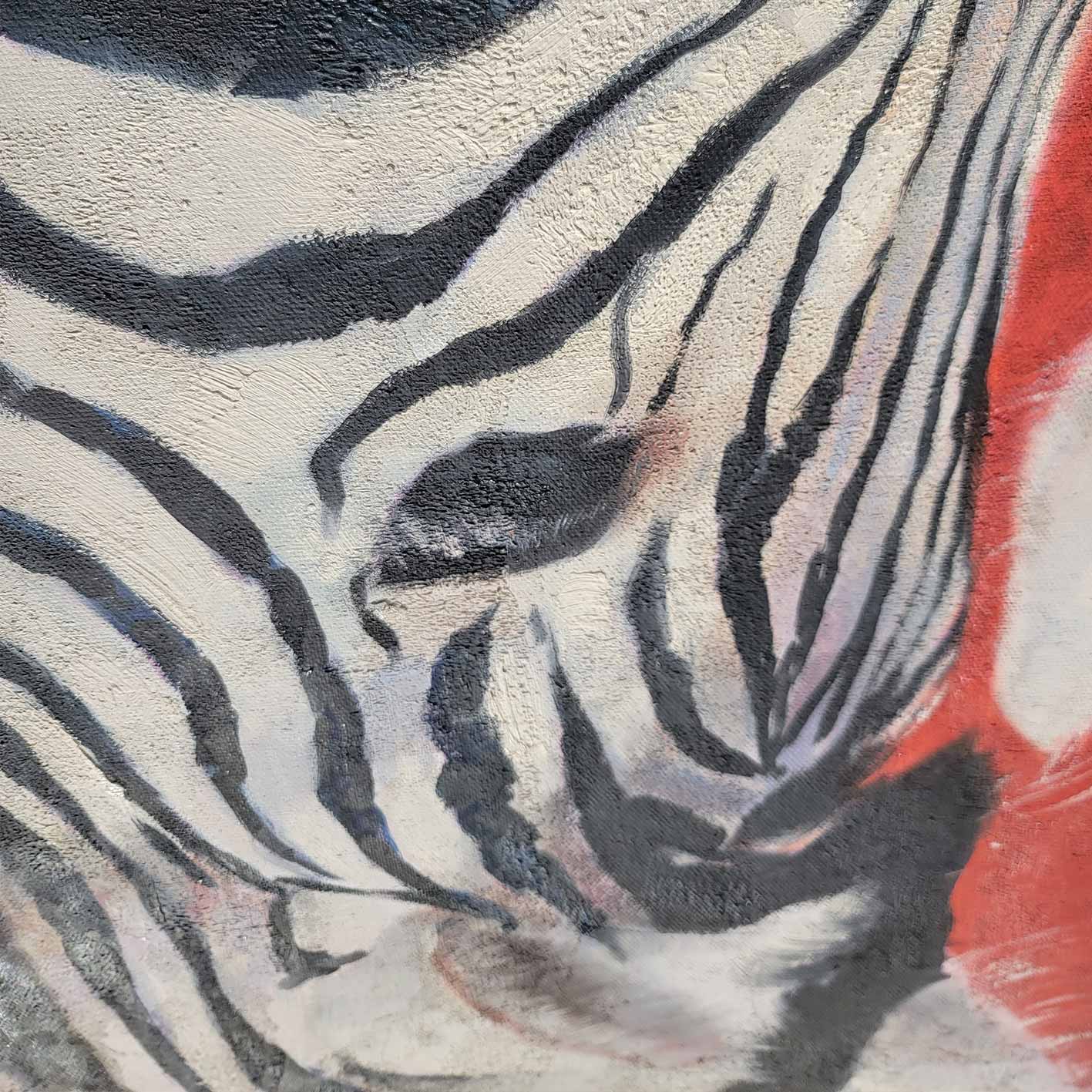 Pintura Cebra Modern Roja 69x97 cm