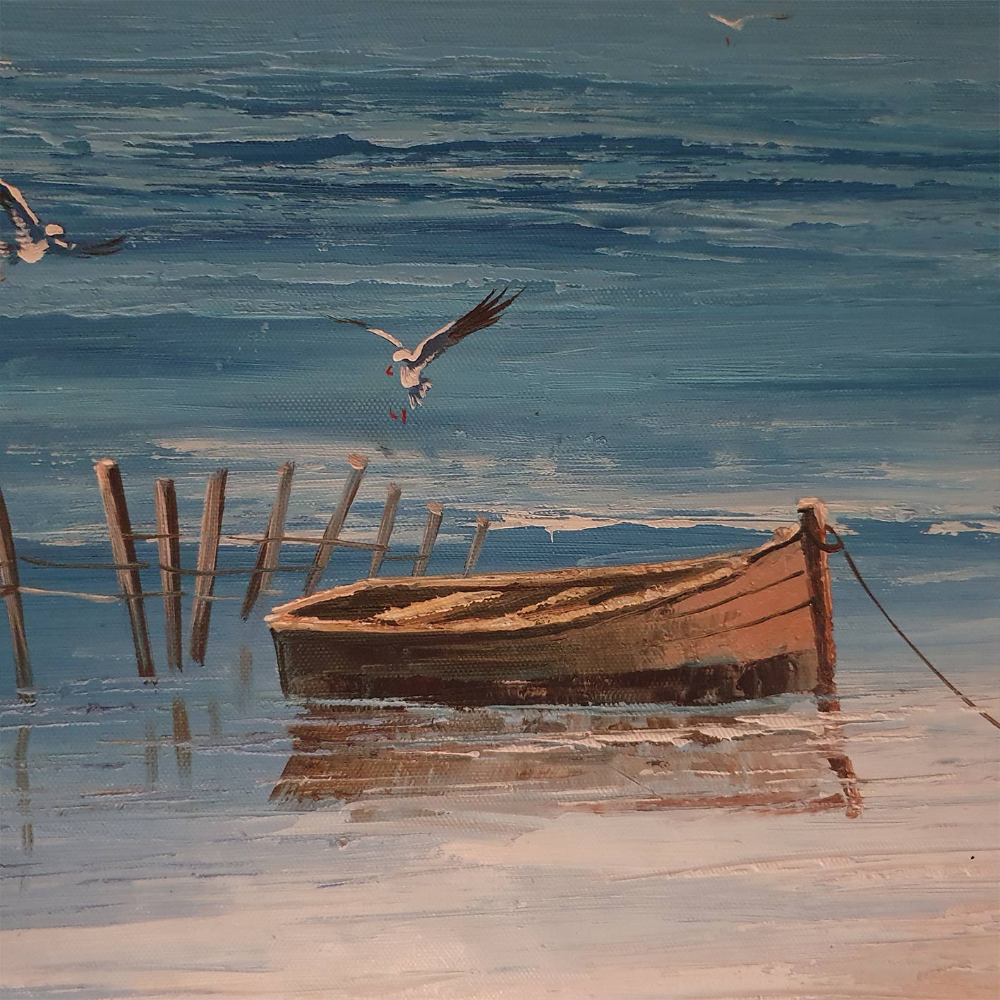 Cuadro Faro Gaviota 90x40 cm Texturas