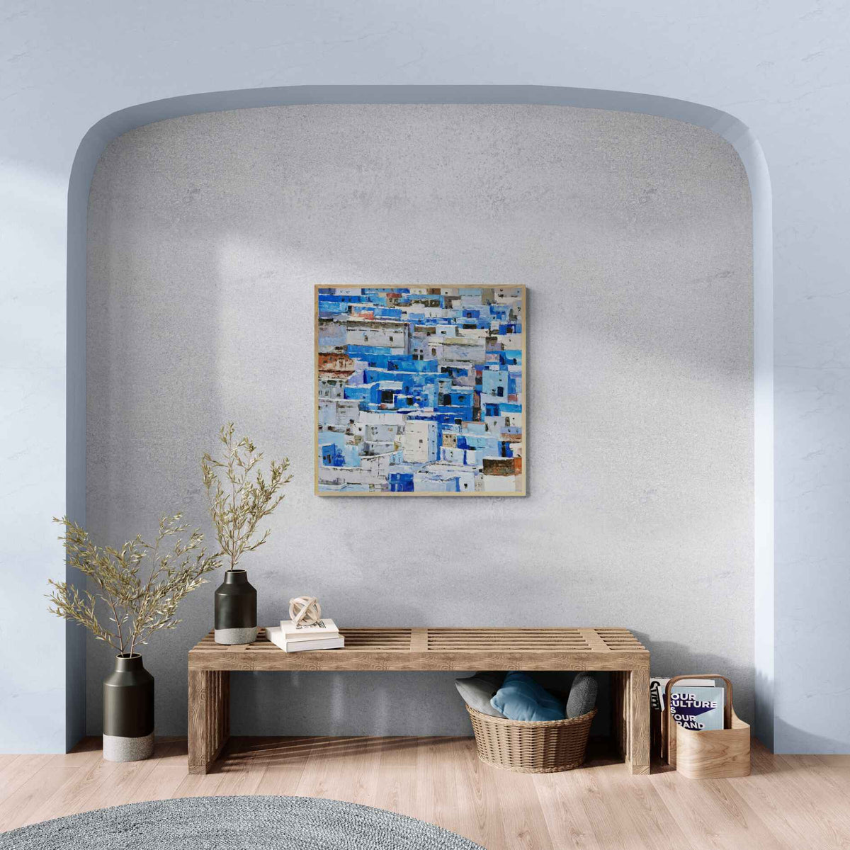 Pintura azul moderna para decoración de interiores
