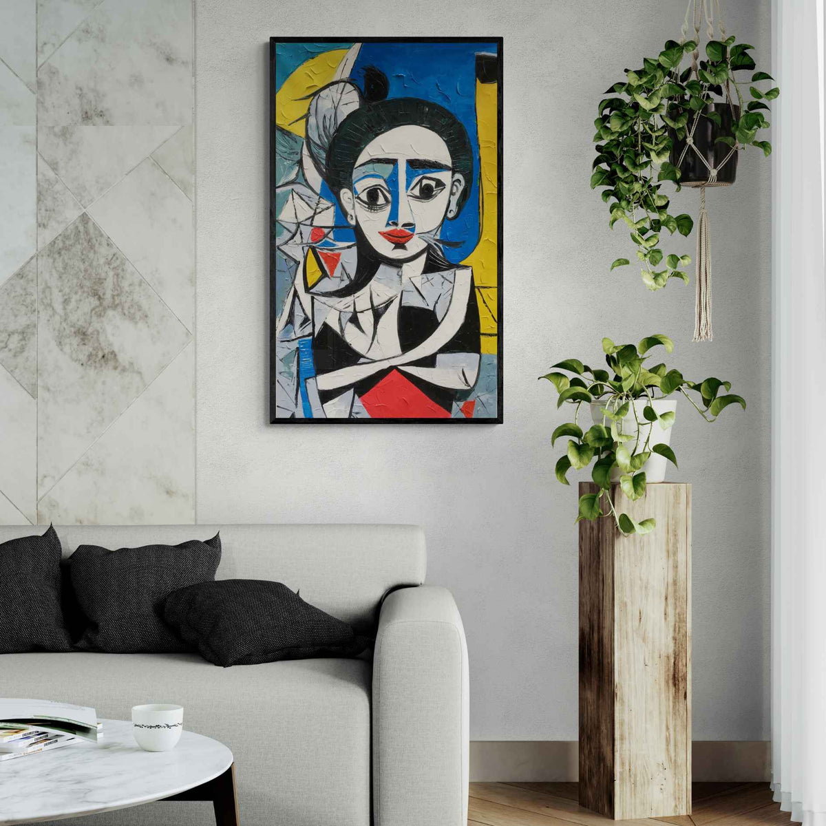 cuadro cubismo estilo picasso rostro