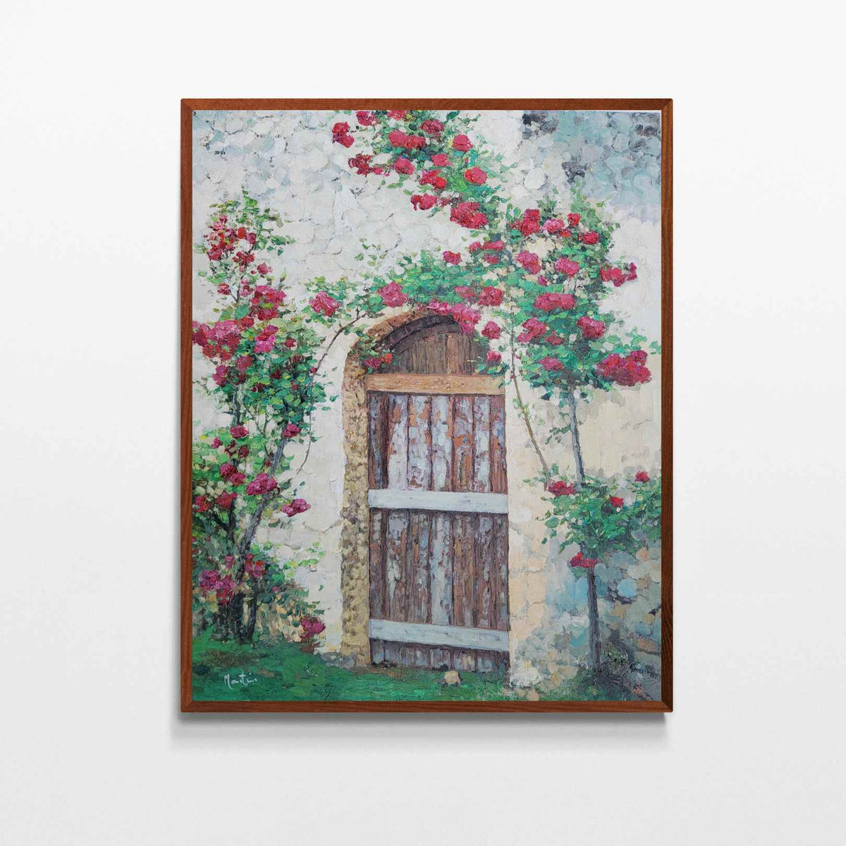 cuadro puerta antigua oleo original