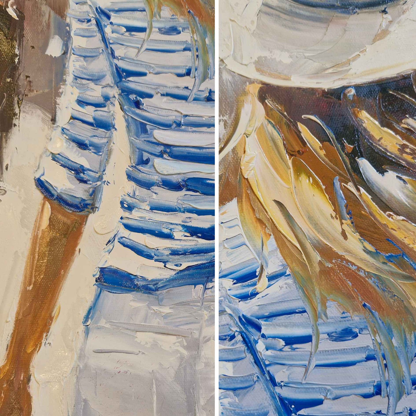 Lienzo pintado a mano con figura femenina elegante