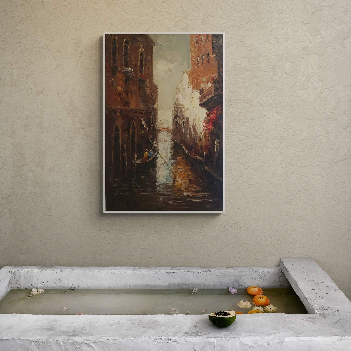 Cuadro Veneciano Canal 60x90 cm
