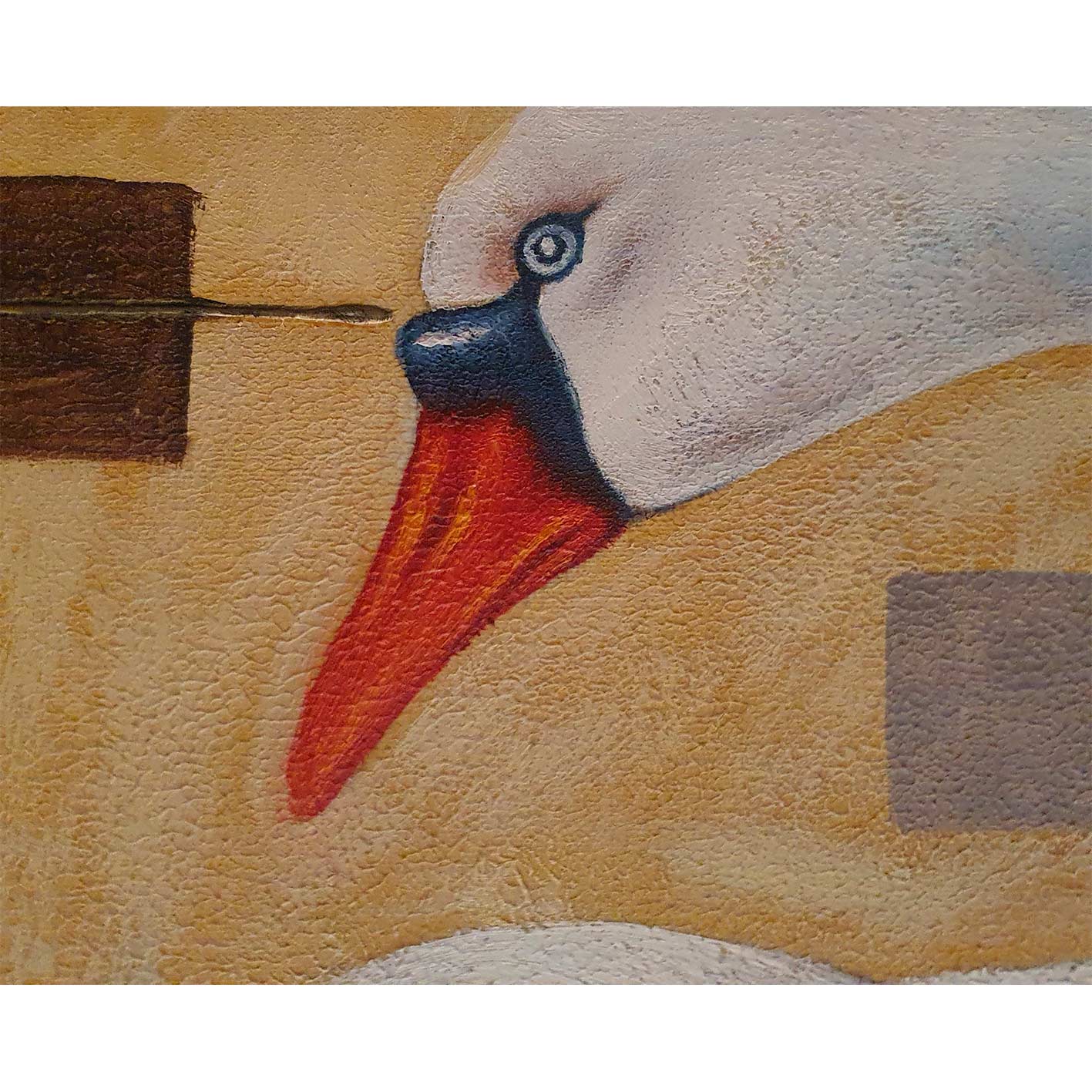 Schwan Decora II Gemälde 90x60 cm
