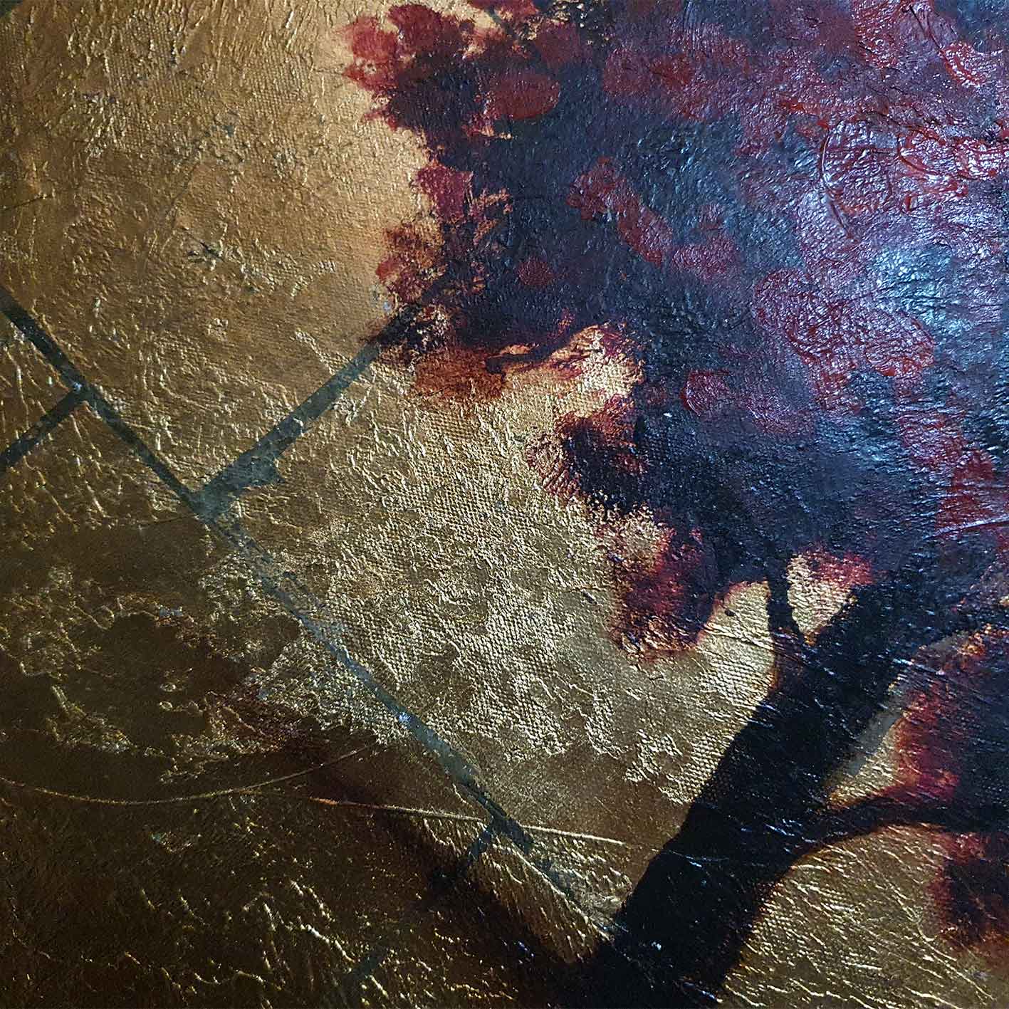 Cuadro Arbol Oro 80x80 cm Texturas