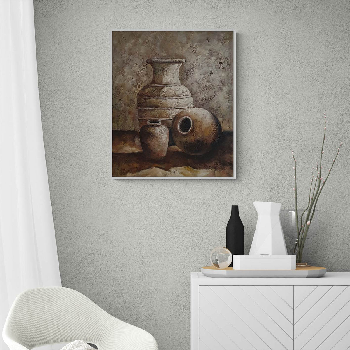 Cuadro Bodegon Jarrones 50x60 cm