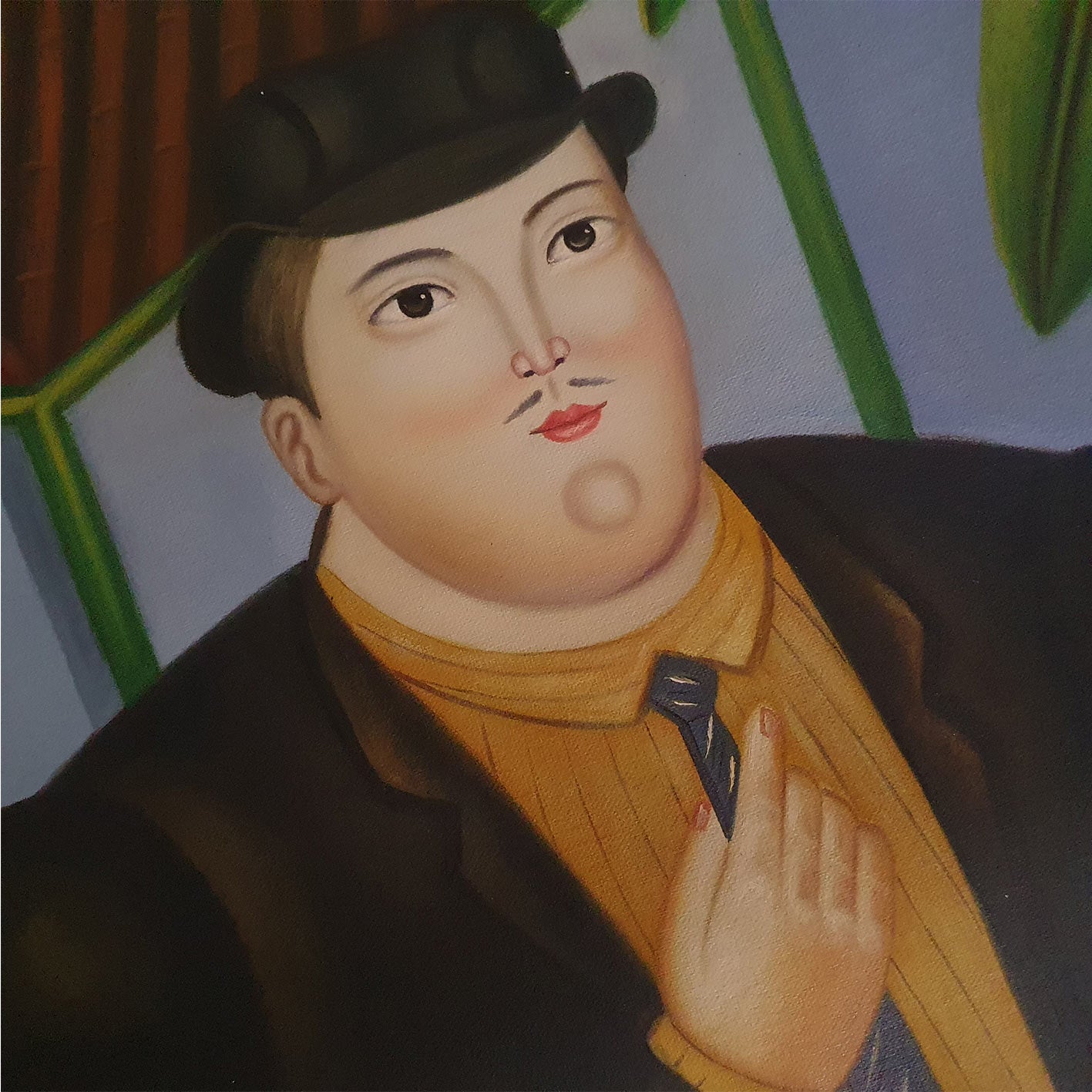 Cuadro Botero Hombre con Perro 50x60 cm