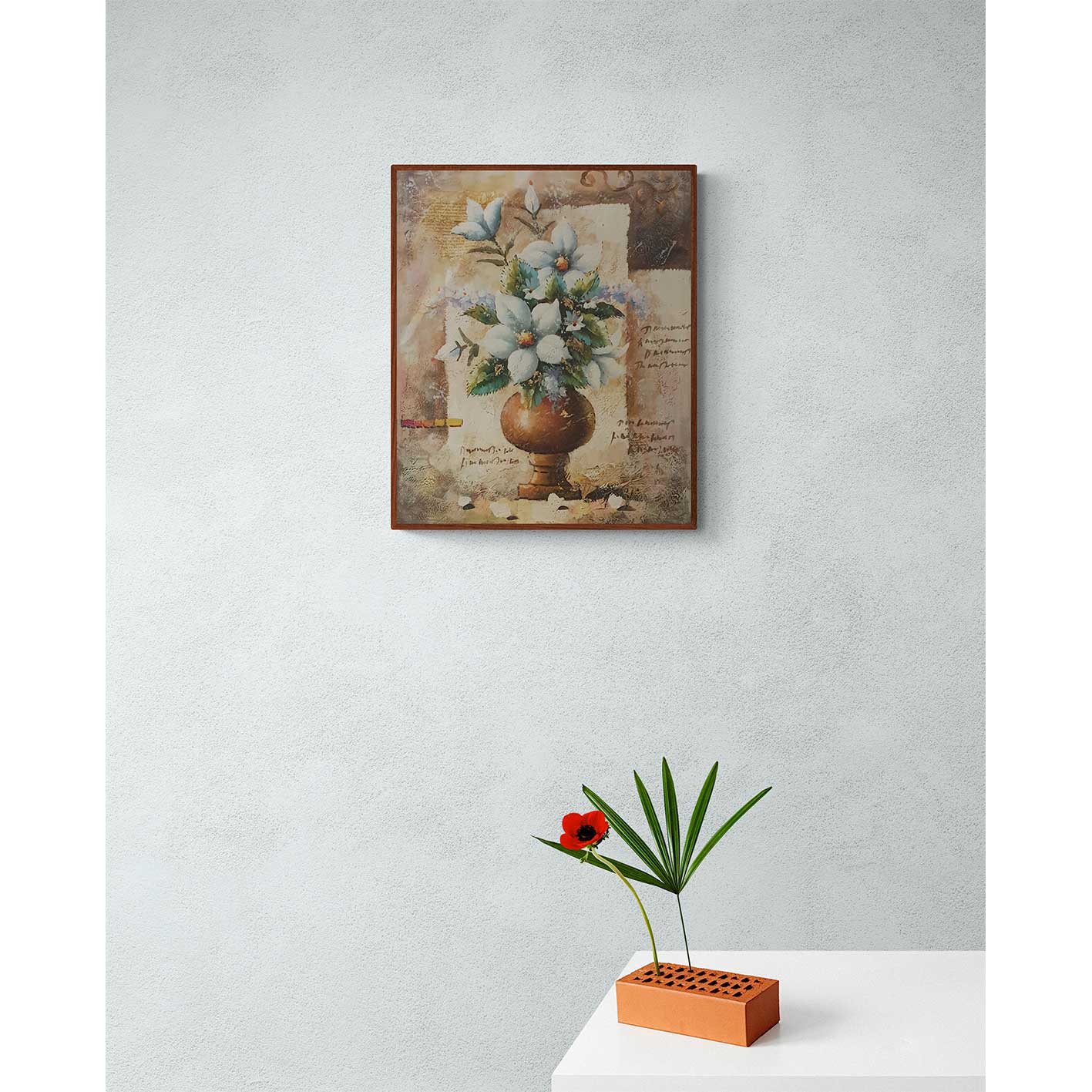 Cuadro Flores Jarron Decorativo 50x60 cm
