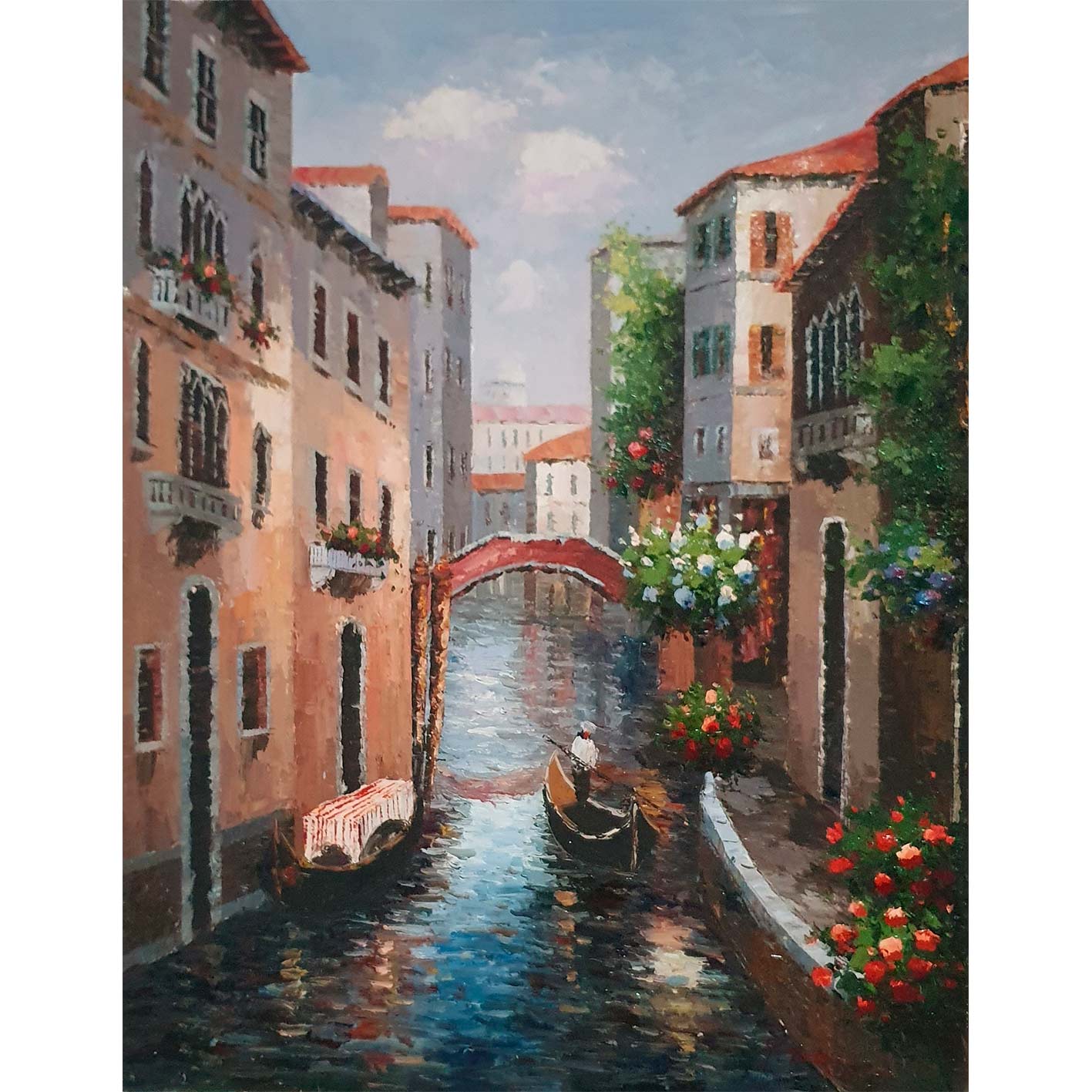 Cuadro Oleo Lienzo Veneciano Puentes 90x120 cm
