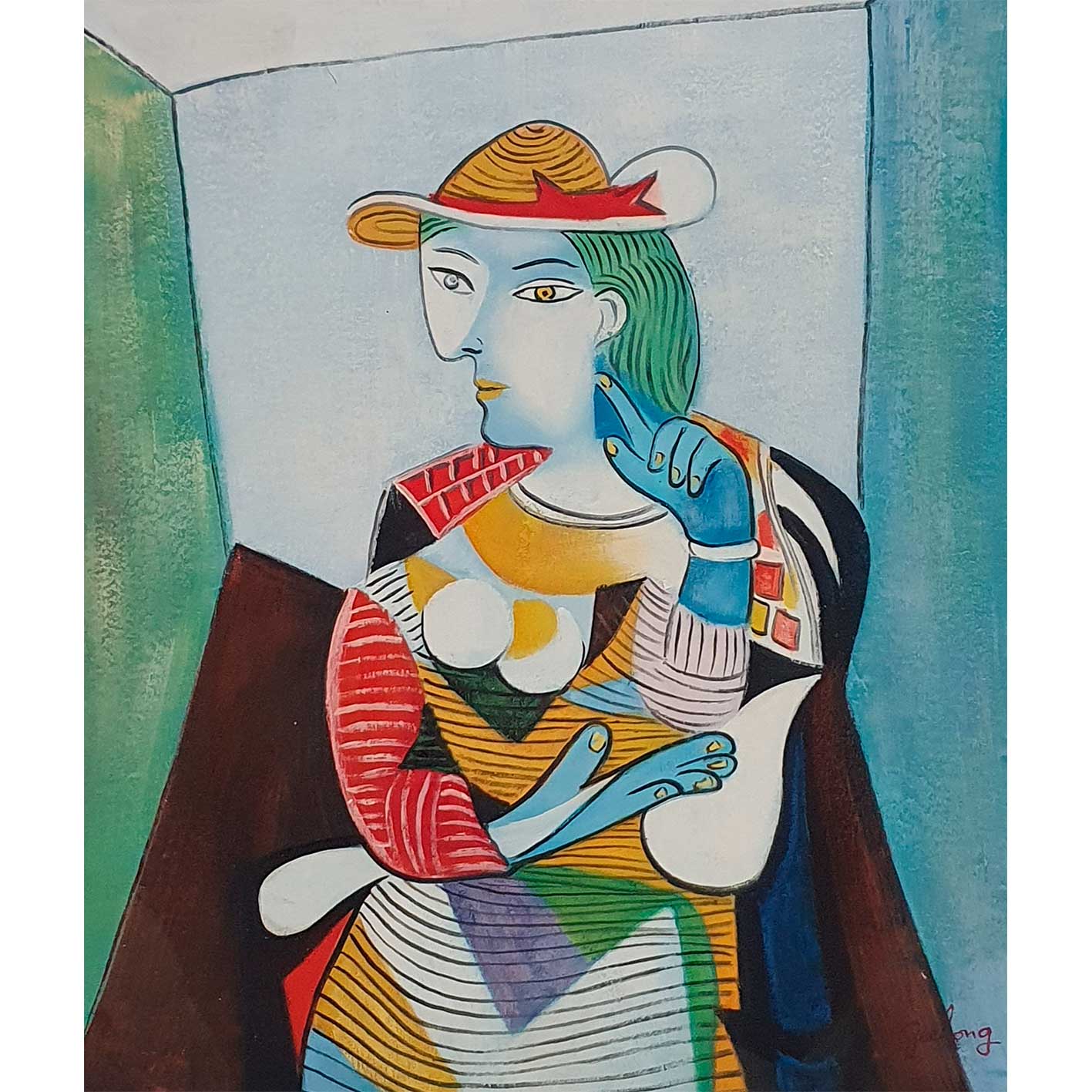 Cuadro Picasso Mujer Sentada 50x60 cm