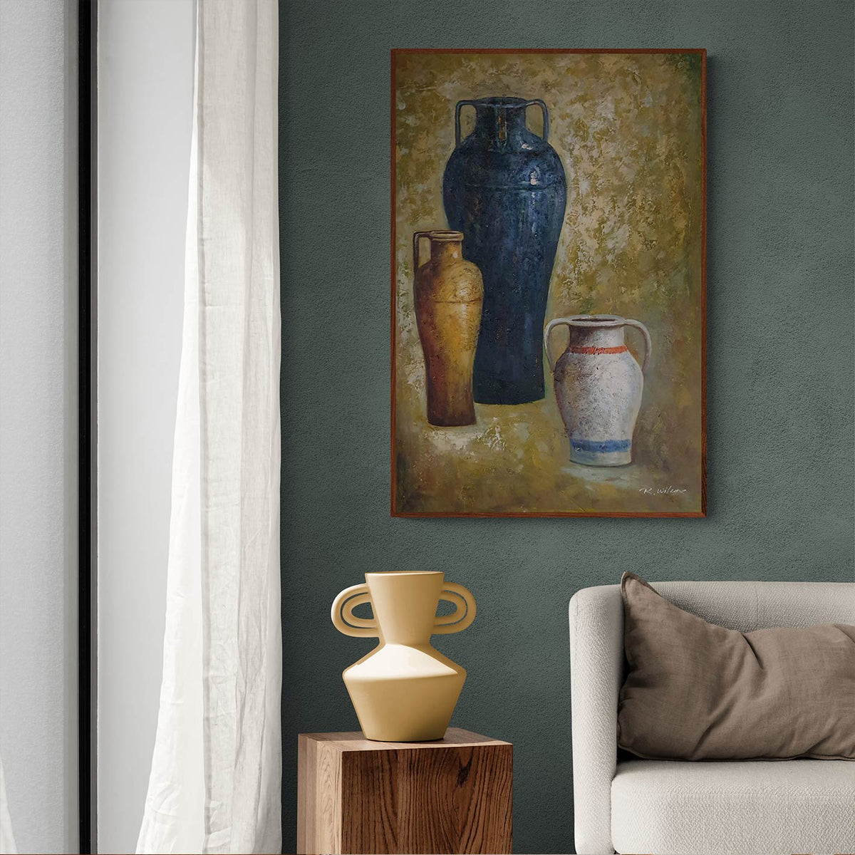 Cuadro Bodegon Anforas 60x90 cm