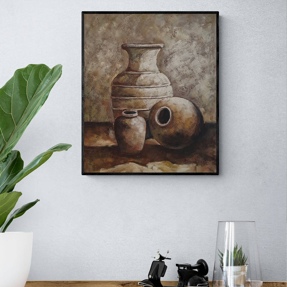 Cuadro Bodegón Jarrones 50x60 cm