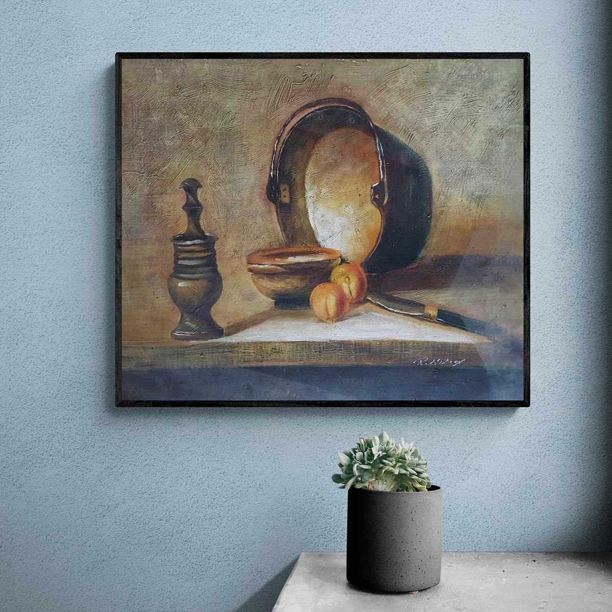 Cuadro Bodegon Melocotones 60x50 cm