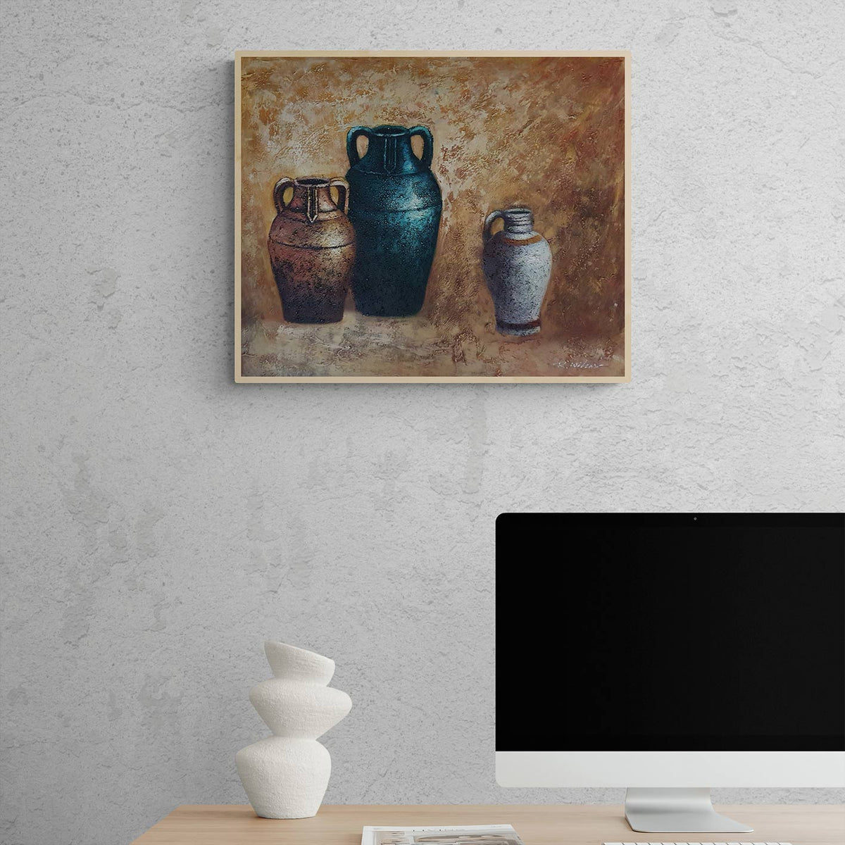 Cuadro Bodegon Anforas 60x50 cm