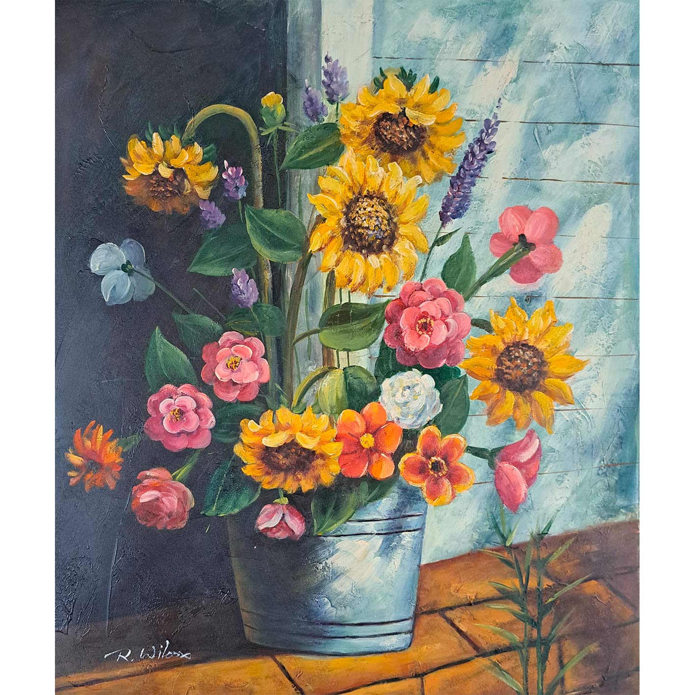 Cuadro Cubo Flores 50x60 cm Texturas