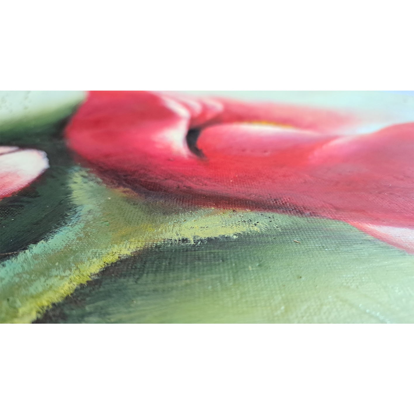 Cuadro Oleo Lienzo Flor deseo Roja 60x50 cm