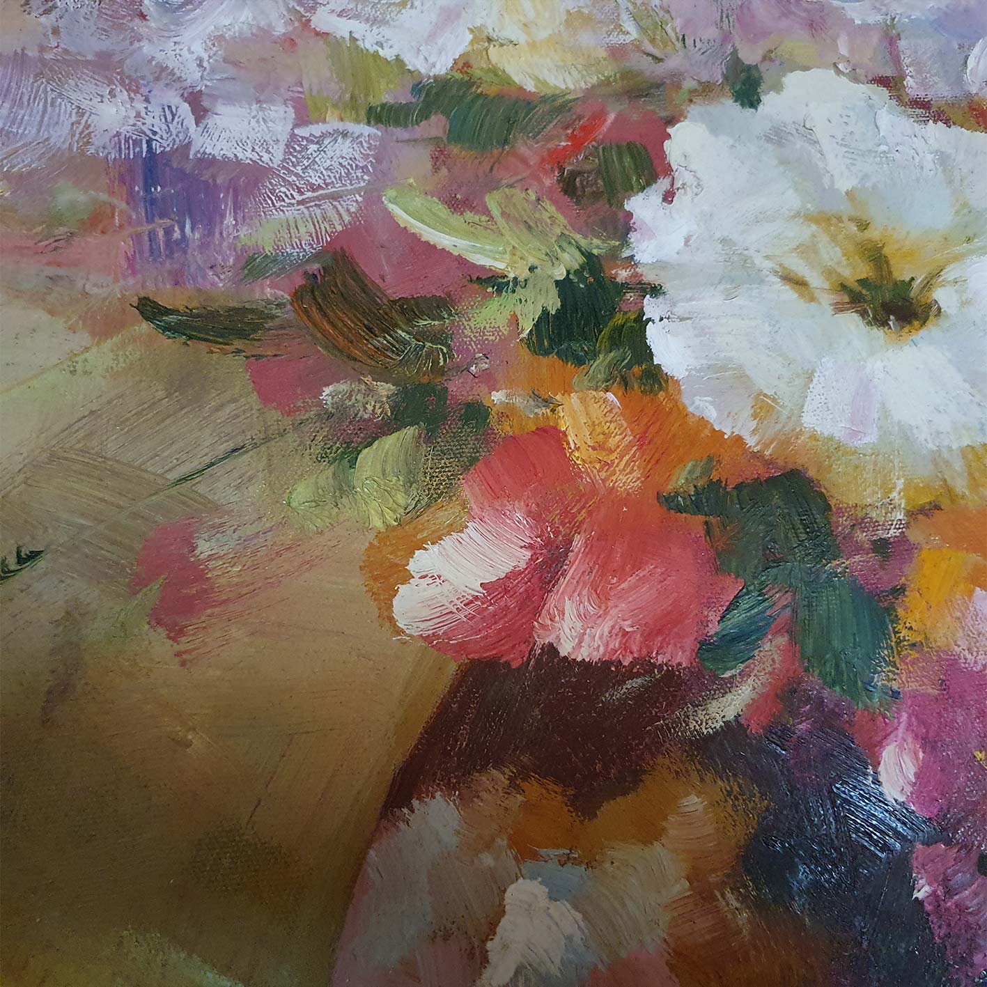 Cuadro Jarron Flores 80x80 cm