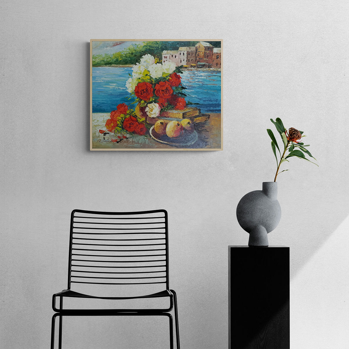 Cuadro Flores Mar 60x50 cm