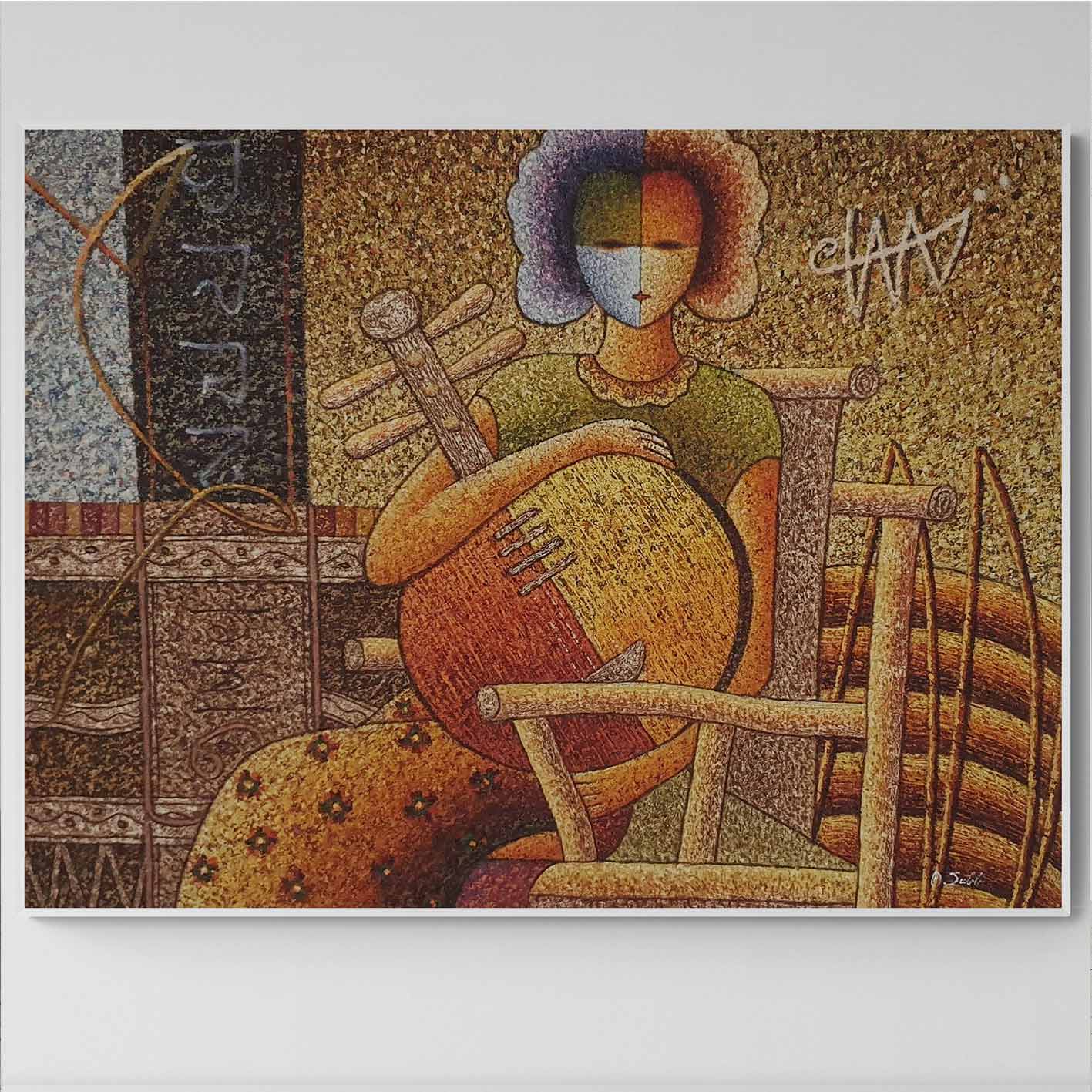 Cuadro Guitarra Gente 120x90 cm Texturas