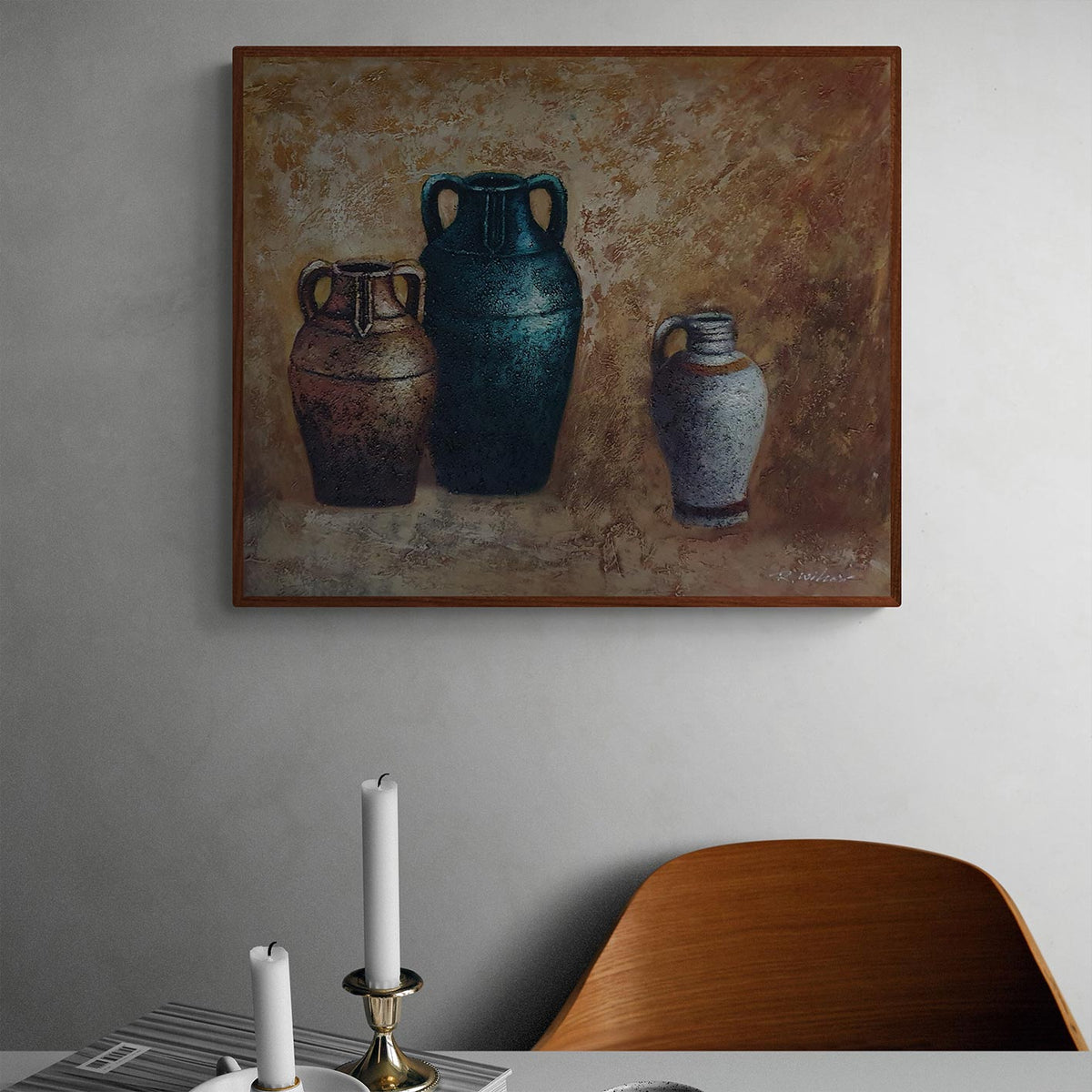 Cuadro Bodegon Anforas 60x50 cm