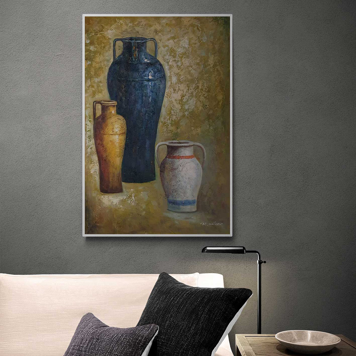 Cuadro Bodegon Anforas 60x90 cm