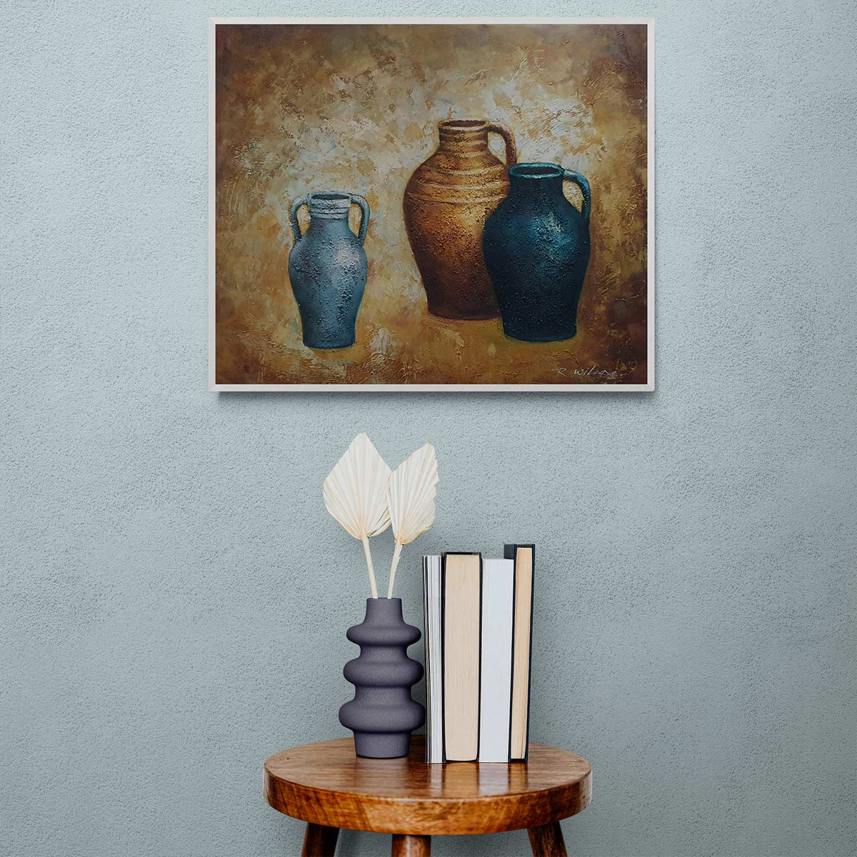 Cuadro Bodegon Anforas III 60x60 cm