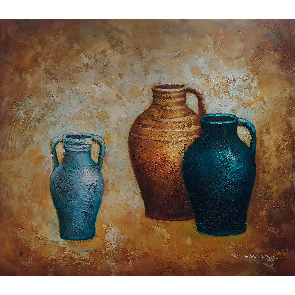 Cuadro Bodegon Anforas III 60x60 cm