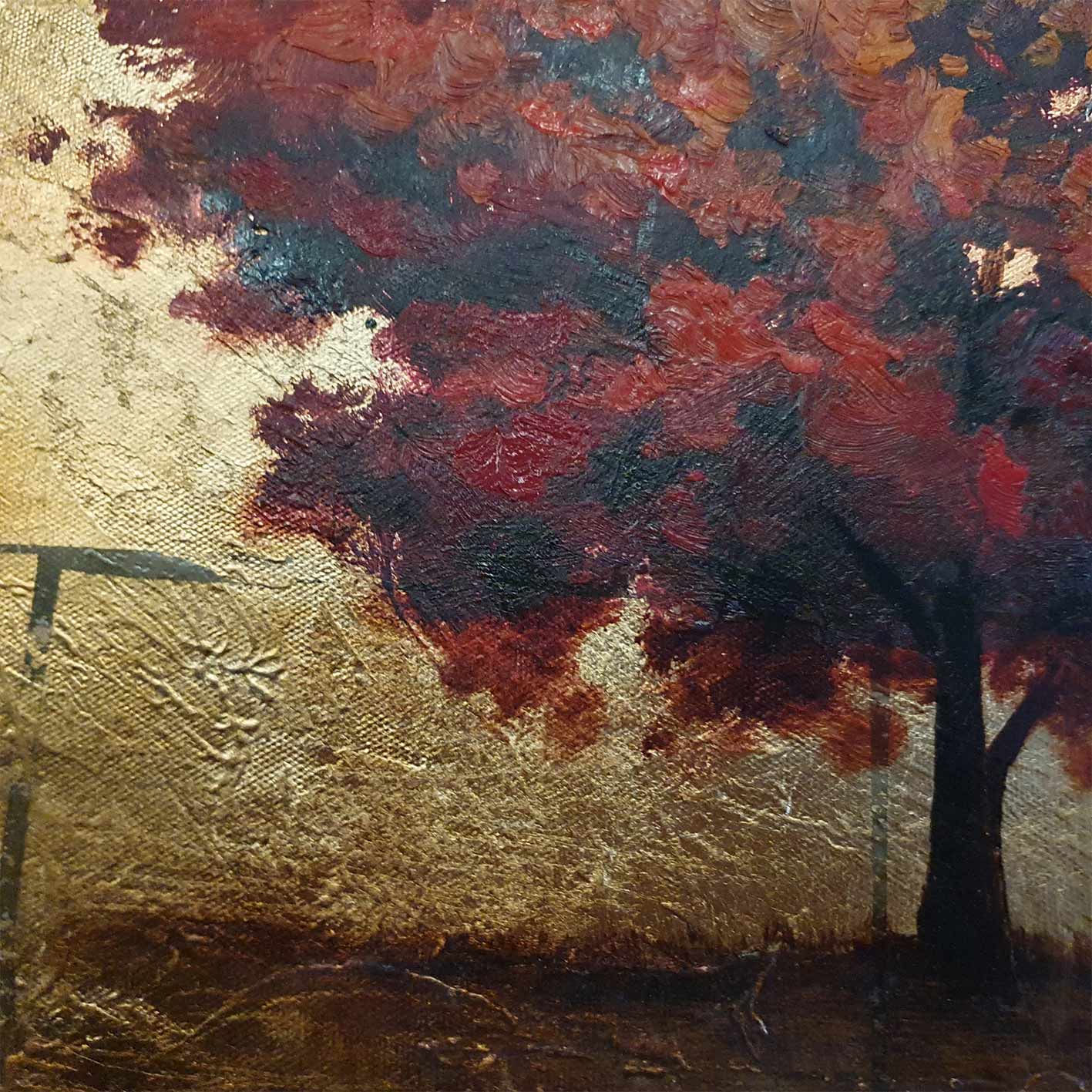 Cuadro Decorativo Tres Arboles 120x40 cm Texturas