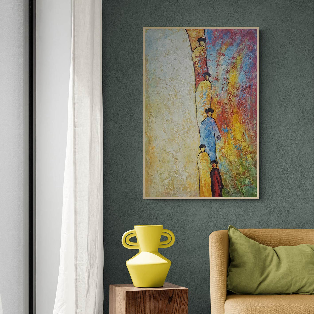 Cuadro Figuras Marcha II 90x60 cm