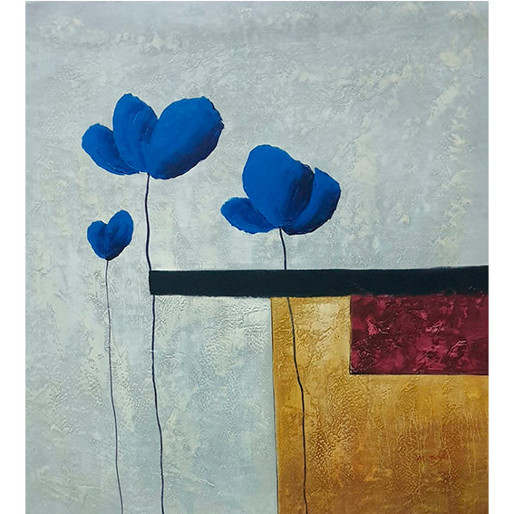 Cuadro Amapola Azul 50x60 cm