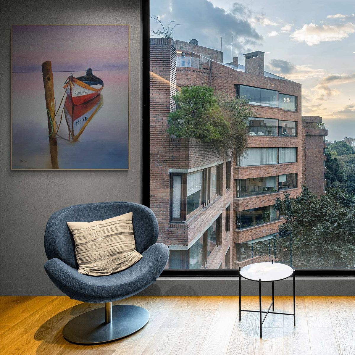 Cuadro Barca Amarrada 82x102 cm
