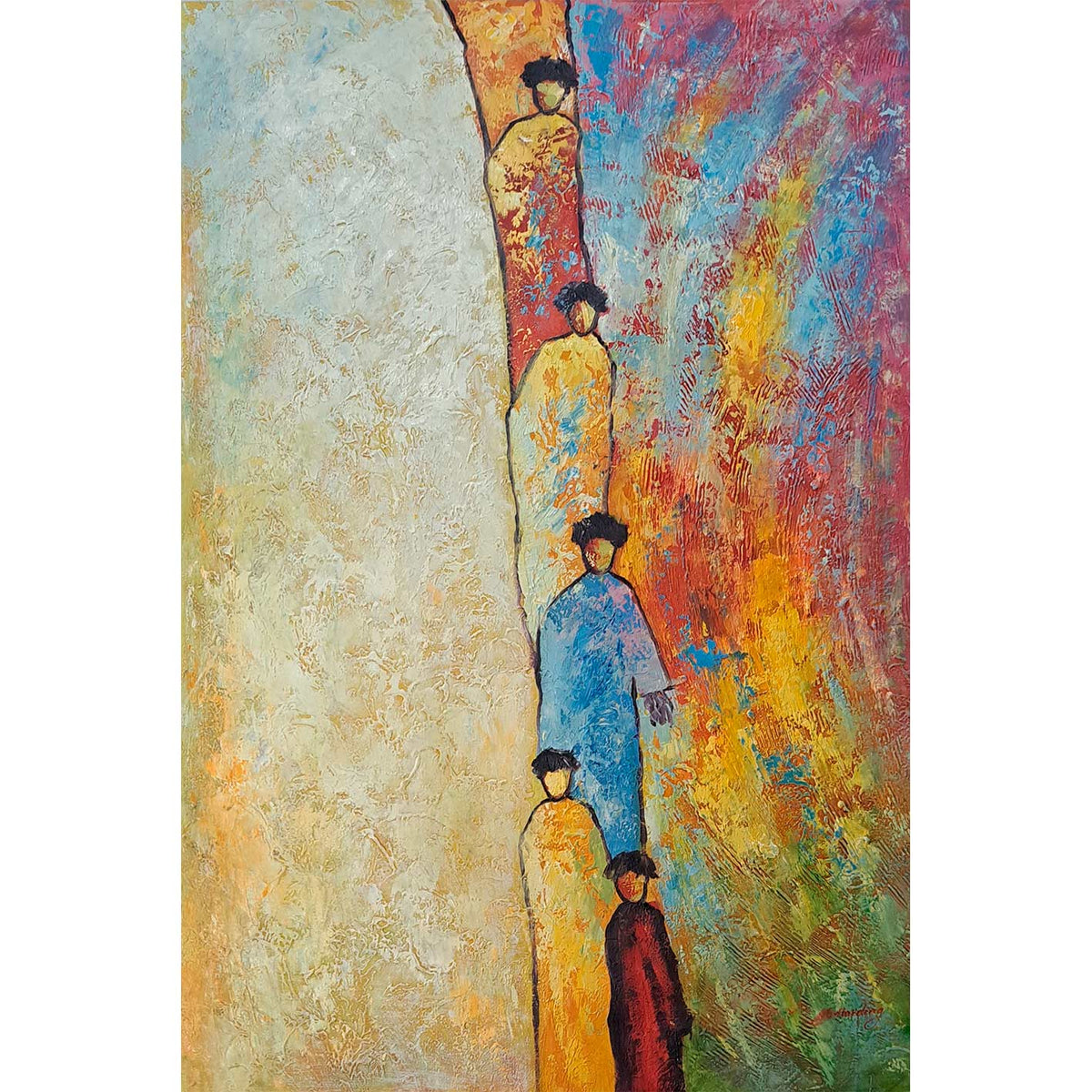 Cuadro Figuras Marcha II 90x60 cm